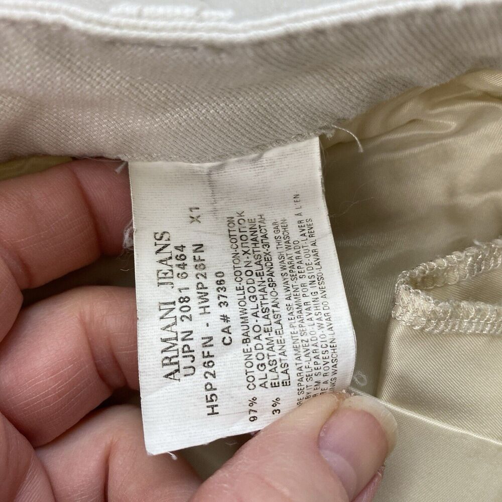 Armani Jeans Womens 28 Beige Mid Rise Ankle Straight Stretch 30x27 Neutral AJ - Picture 14 of 16